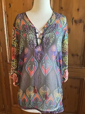 Gorgeous Embroidered Desigual Tunic: Sz M Best Fit Sz S EUC • $30