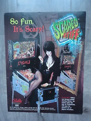 Elvira Scared Stiff Pinball Machine Flyer / Original Brochure • $15.88