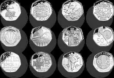 Rare UK And Great Britain Commemorative 50p Coins All In Good Condition • £5.99