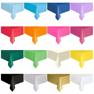 Large Plastic Rectangle Table Cover Cloth Wipe Clean Party Table Cover Tableware • £1.49