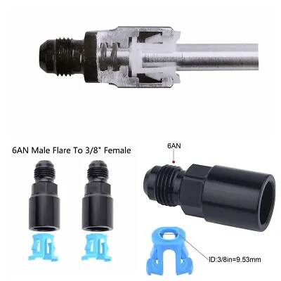 2X3/8 To 6AN EFI Fuel Rail Line Fitting Adapter Quick Disconnect Push Hardline • $14.17