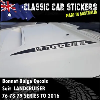 $24.75 • Buy V8 TURBO DIESEL Decal Sticker For Landcruiser 76 70 78 79 Series Bonnet Scoop