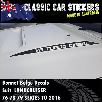 V8 TURBO DIESEL Decal Sticker For Landcruiser 76 70 78 79 Series Bonnet Scoop • $24.90