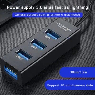 $4.36 • Buy USB Hub Multi USB Splitter Hub Use Power Adapter 4 Port Multiple Expander