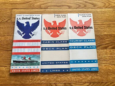 Ss United States Deck Plan Set / All 3 Classes / USL • $65