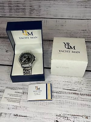 New Yacht Man YM262 Silver Stainless Mens Dial Sports Chronograph Watch In Box • $24.99