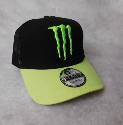 Monster Energy Black Adjustable Snapback 9forty Hat Black Green NEW! • $28
