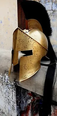 Spartan Leonidas King Spartan Helmet 300 Movie Solid Steel Helmet Medieval Gift • $79.47