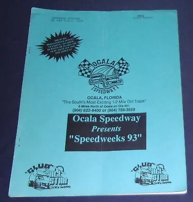 1993 Ocala Speedway Speedweeks 93 Program • $9.99