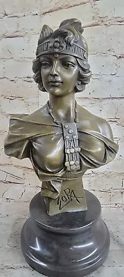 French Bronze Medium Bust Of A Beautiful Woman By Villanis Hot Cast Art Deco NR • $179.50