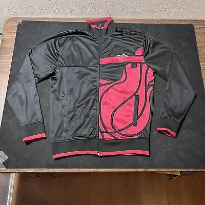 Miami Heat Jacket Team Warm Up Big Logo Vintage All Over Print Windbreaker NBA • $42