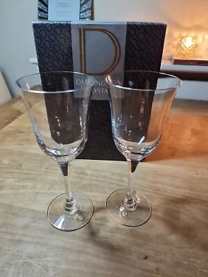 DARTINGTON CRYSTAL SHELLEY SMALL WINE  GLASS X 2 BOXED • £29.99