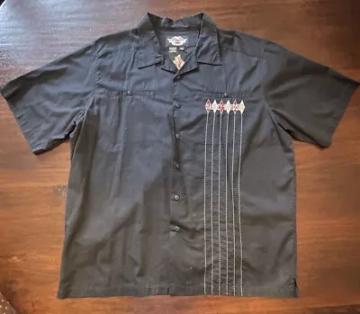 Harley Davidson Button Up Shirt Mens Size XXL Mechanic Biker Motorcycle Logo • $45