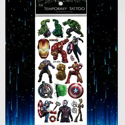 £2.49 • Buy MARVEL AVENGERS Themed Temporary Tattoos UK Boys Party Bag Fillers Transfers 🎉