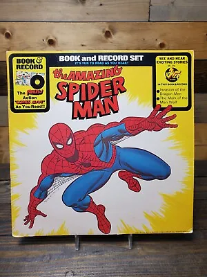 Amazing Spider-man Power Record & Comic 1977 Dragon Men & Man Wolf Marvelmania • $19.95