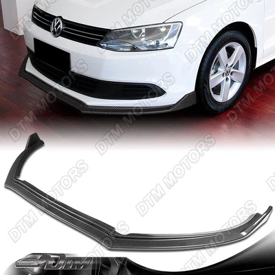 $98.99 • Buy For 11-14 Volkswagen VW Jetta MK6 Carbon Style Front Bumper Lip Splitter Spoiler