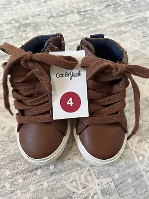 NWT Cat & Jack Toddler Boys 4 Brown High Top Boots • $9.99