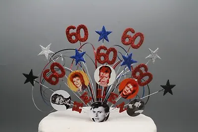 David Bowie Stars On Wires Cake Topper Cake Decoration 40th 50th 60th 70th 001 • £14.99