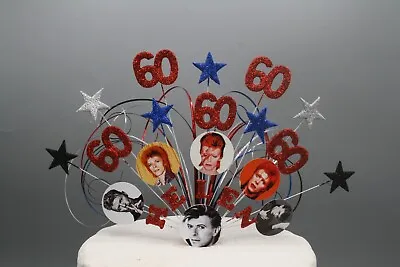 David Bowie Stars On Wires Cake Topper Cake Decoration 40th 50th 60th 70th 003 • £14.99