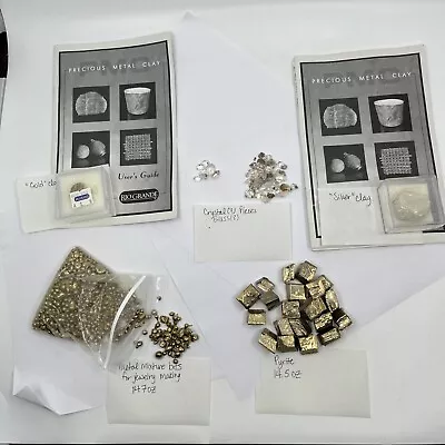 Lot Of Jewelry Making Supplies Metallic Clay Pyrite Crystals Metal Bits • $37.50