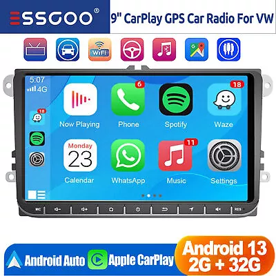 9  Android 13 For VW Golf MK5 MK6 Jetta Car Stereo Radio GPS Nav WiFi CarPlay FM • $162.99