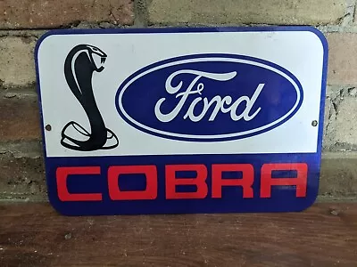 Vintage Ford Cobra Motor Company Dealership Porcelain Sign 8  X 12  • $128.99