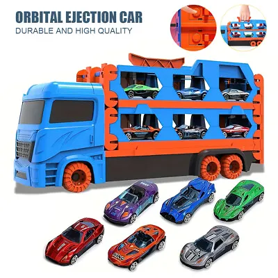 Transport Truck Toys Cars Portable Race Track Truck Toy Car Carrier Vehicles Toy • £17.89