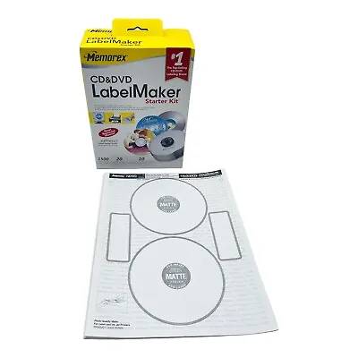 MEMOREX CD And DVD LABEL MAKER STARTER KIT !! W Label • $26.70