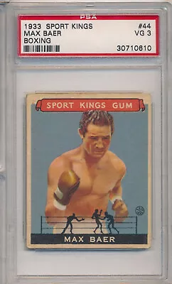 1933 Sport Kings #44 Max Baer Boxing - Psa 3 Vg (svsc) Centered! • $499.99