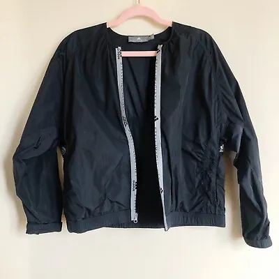 Adidas Stella McCartney Black Woven Bomber Jacket Women Size Large DT9204  • $45.99