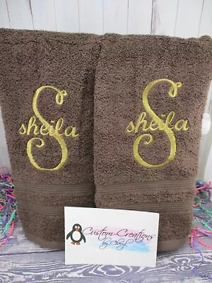 Monogram Stylish Script Personalized Dish Kitchen Hand Towels  • $20