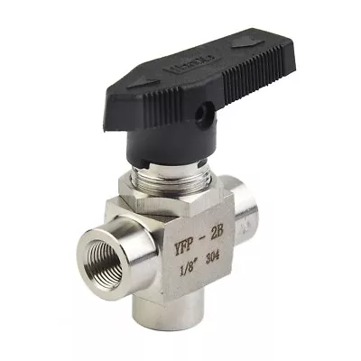 $27.49 • Buy 1PCS 3 Way Ball Valve 304 Stainless-Steel BSPP Female Thread Valve For Water