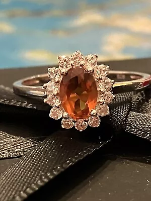 £25 • Buy Citrine Ring Size O 925 Sterling Silver