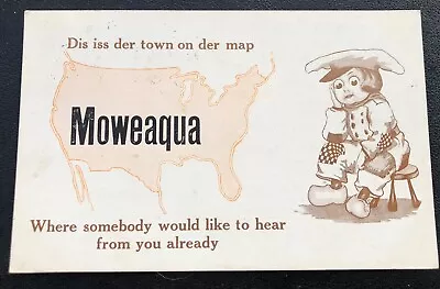 1913 Moweaqua Illinois IL Map Dutch Kid Vintage Postcard HH6 • $8