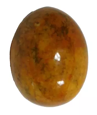 Action Italy Genuine Alabaster Egg Polished Rust & Black Marbling 2.25  Stone • $13.49