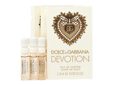 D&G DOLCE & GABBANA DEVOTION EDP 1.5ml .05fl Oz X 3 PERFUME SPRAY SAMPLE VIALS • $12