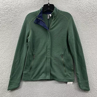 IBEX Sweater Womens Medium Top Merino Wool Green Full Zip* • $54.95