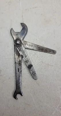Little 3-1/2  Vintage Wrench Multi Tool W/ Distributor Spark Plug Feeler Gauge • $9.99