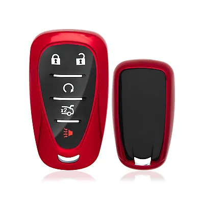 Red TPU Soft Full Cover Smart Key Fob Cover Case For Chevrolet Camaro 2016-up • $12.99