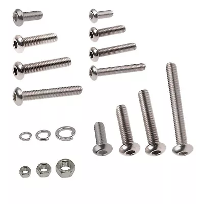 1500X Button Head Socket Screws Hex Lock Nut Washers SUS 304 Bolts Cap M3-M5 • $22.60