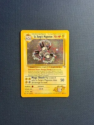 (HP) Lt. Surge's Magneton Holo Gym Heroes 8/132 Unlimited Holo Rare Pokémon TCG • $7.84