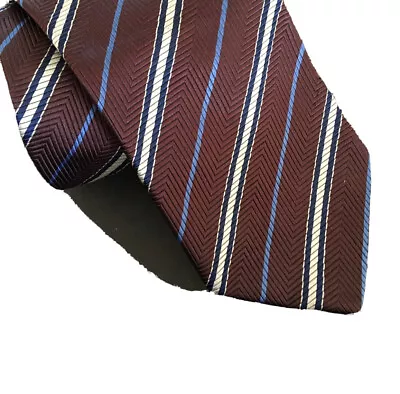 Gorgeous Brown Blue Stripe PAL ZILERI Italy 100% Silk Tie Gruppo Forall Nice! • $22.95