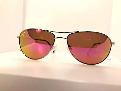 NEW WBox Maui Jim Rose Gold P245-16R Baby Beach Pink Aviator Titanium Sunglasses • $229