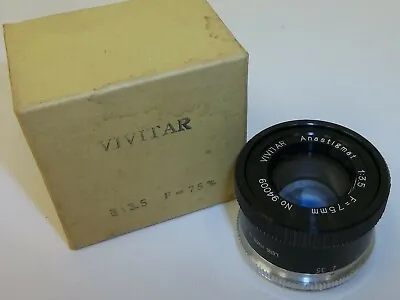 Vivitar 75mm Anastigmet 1:3.5 F=75mm Camera Lens NOS • $24.99