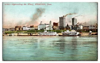 Antique Approaching The Wharf Steamboats Memphis TN Postcard • $5.99