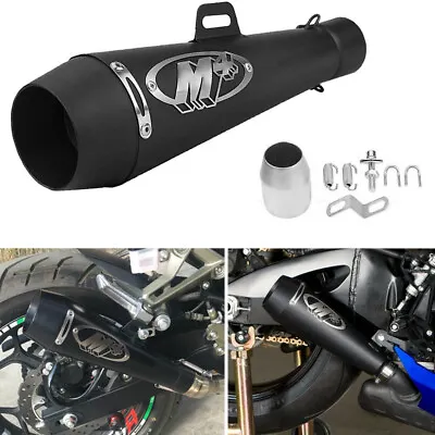 M4 Motorcycle Exhaust Muffler Pipe With DB Killer Slip On Exhaust 51 Mm Black FA • $35.89