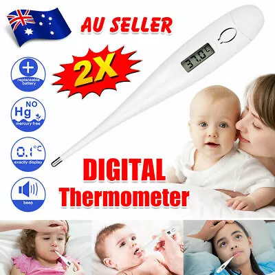 Digital Thermometer Temperature LCD Body Oral Basal Tip Beeper Adult Child Baby • $10.46