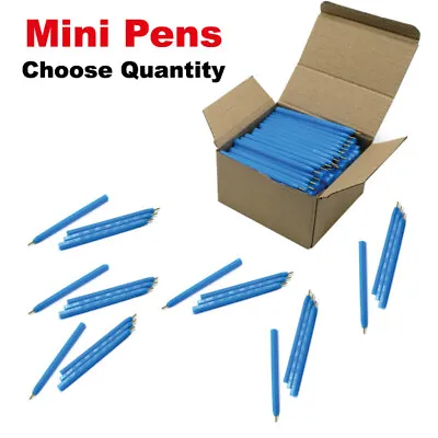 £1.79 • Buy Mini Small Pens Blue - Small Size Half Pens - Bookies Golf Ballpoint Biro Cheap
