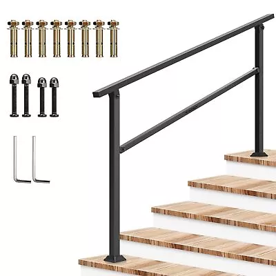 VIVOSUN Iron Outdoor Handrail 5-6 Step Stair Railing69 X36  Fits 1 To 6 Steps • $76.49