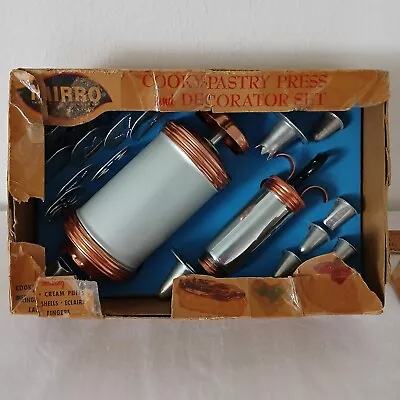 Vintage Mirro Cooky Pastry Press And Decorator Set Aluminum With Discs  • $34.99